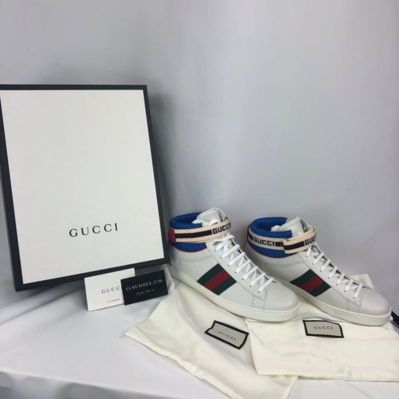 🥳💕HOST PIC💕🥳 Gucci Stripe Ace High- Top Sneakers NEW IN BOX - Picture 6 of 10